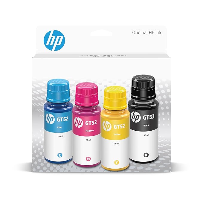 HP GT52 CMY/GT53XL Blk Ink Bottle 4-Pk - Accessories by OEM