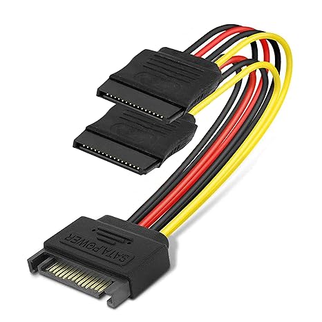 RiaTech 15cm 15-Pin SATA Power Y-Splitter Cable - Cable & Connector by HP